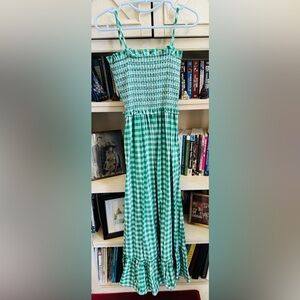 kate spade Green and White Gingham Maxi Dress